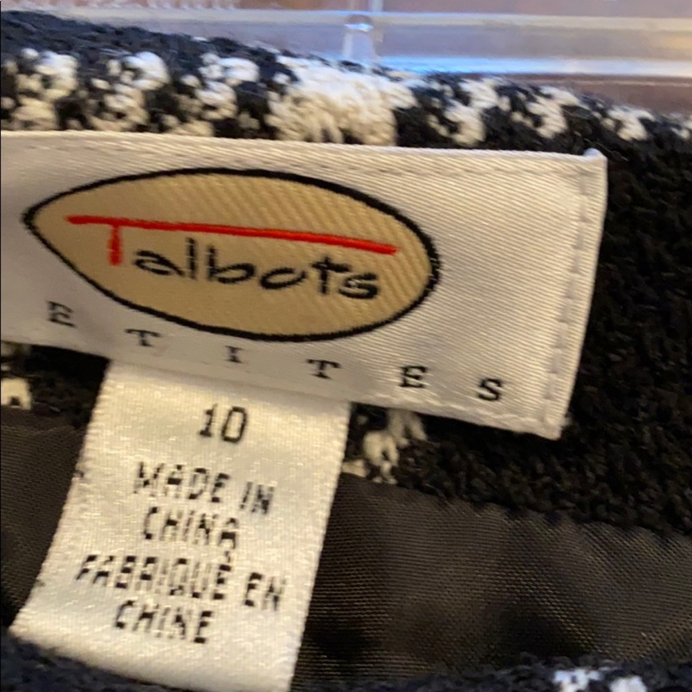 Talbots 10 Checked Houndstooth Print Wool Skirt - image 2